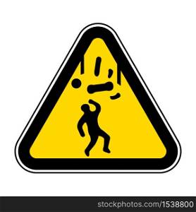Beware Falling Objects Symbol Isolate On White Background,Vector Illustration EPS.10