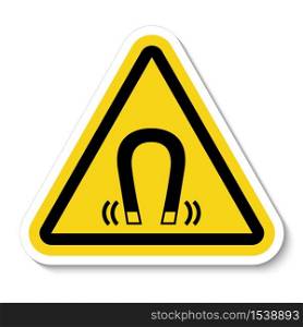 Beware Magnetic Field Symbol Sign Isolate On White Background,Vector Illustration EPS.10