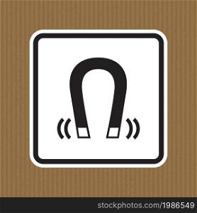 Beware Magnetic Field Symbol Sign Isolate On White Background,Vector Illustration EPS.10