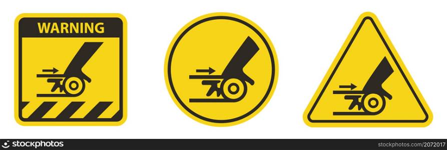 Beware Moving Machinery Symbol Sign Isolate On White Background,Vector Illustration