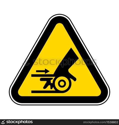 Beware Moving Machinery Symbol Sign Isolate On White Background,Vector Illustration EPS.10