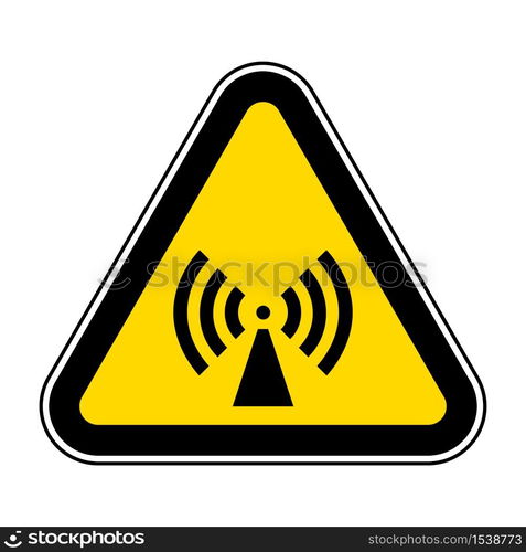 Beware Non-Ionizing Radiation Symbol sign Isolate On White Background,Vector Illustration EPS.10