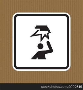 Beware Overhead Obstacles Symbol Isolate On White Background,Vector Illustration