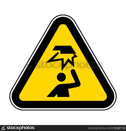 Beware Overhead Obstacles Symbol Isolate On White Background,Vector Illustration EPS.10
