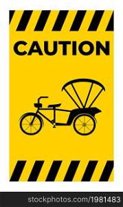 Beware Tricycle Symbol Sign Isolate On White Background,Vector Illustration EPS.10