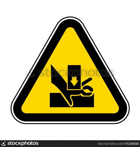 Beware You Hand When Using Silkscreen Symbol Sign Isolate On White Background,Vector Illustration EPS.10