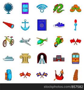 Beyond the sea icons set. Cartoon set of 25 beyond the sea vector icons for web isolated on white background. Beyond the sea icons set, cartoon style