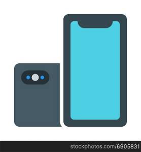 bezel-less display phone, icon on isolated background