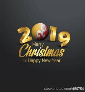 Bhutan Flag 2019 Merry Christmas Typography. New Year Abstract Celebration background