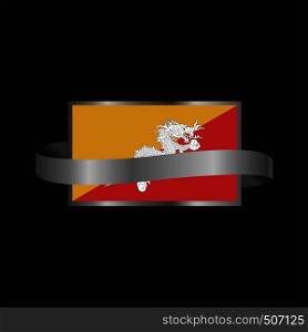 Bhutan flag Ribbon banner design