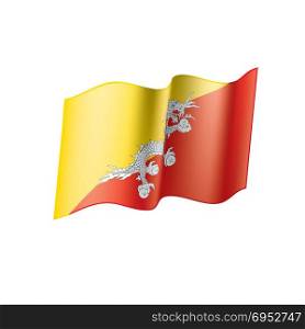 Bhutan flag, vector illustration. Bhutan flag, vector illustration on a white background