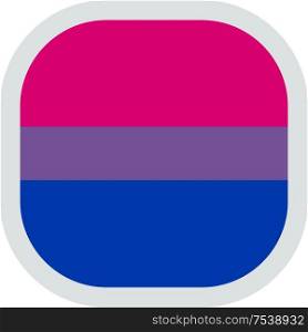 Bi flag, rounded square shape icon on white background, vector illustration. rounded square with flag pride lgbt