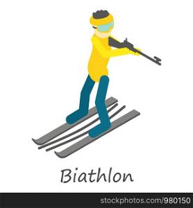 Biathlon icon. Isometric of biathlon vector icon for web design isolated on white background. Biathlon icon, isometric style