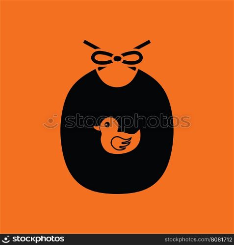 Bib ico. Orange background with black. Vector illustration.