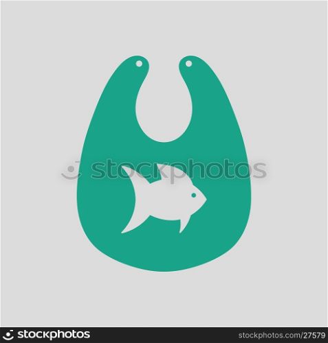 Bib icon. Gray background with green. Vector illustration.