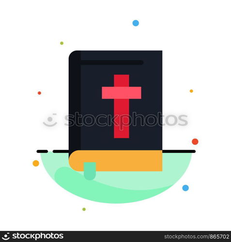 Bible, Book, Easter, Religion Abstract Flat Color Icon Template