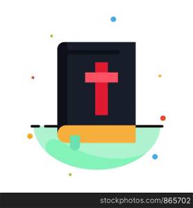 Bible, Book, Easter, Religion Abstract Flat Color Icon Template