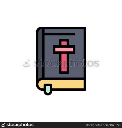 Bible, Book, Easter, Religion  Flat Color Icon. Vector icon banner Template