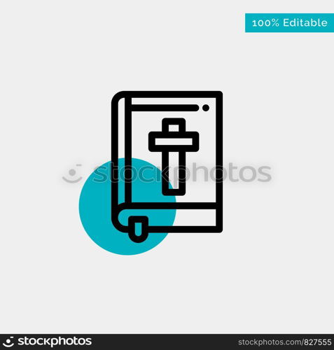 Bible, Book, Easter, Religion turquoise highlight circle point Vector icon