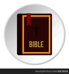 Bible book icon in flat circle isolated vector illustration for web. Bible book icon circle