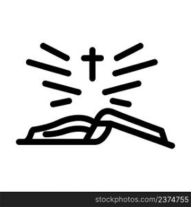 bible holy book line icon vector. bible holy book sign. isolated contour symbol black illustration. bible holy book line icon vector illustration