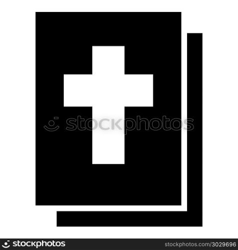 Bible icon black color vector illustration flat style simple image