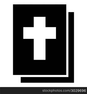 Bible icon black color vector illustration flat style simple image