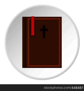 Bible icon in flat circle isolated vector illustration for web. Bible icon circle