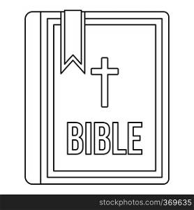 Bible icon in outline style on a white background vector illustration. Bible icon in outline style