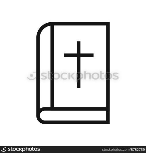 Bible line icon isolated on white background. Black flat thin icon on modern outline style. Linear symbol and editable stroke. Simple and pixel perfect stroke vector illustration.