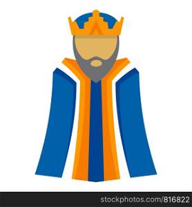 Biblical king icon. Flat illustration of biblical king vector icon for web design. Biblical king icon, flat style