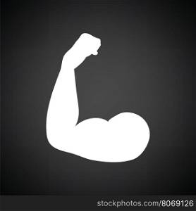Bicep icon. Black background with white. Vector illustration.