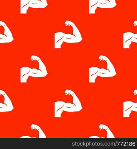 Biceps pattern repeat seamless in orange color for any design. Vector geometric illustration. Biceps pattern seamless