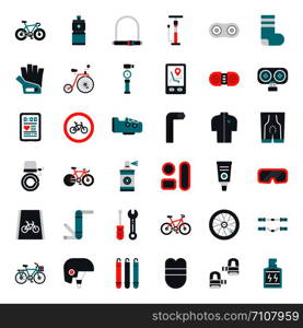 bicycle accessories flat icon, sport and exercise, isolated on white background