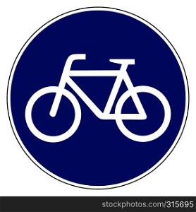 Bicycle and blue sign