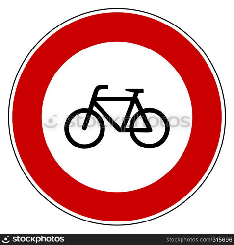 Bicycle and prohibition sign