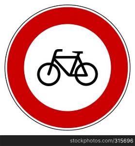 Bicycle and prohibition sign