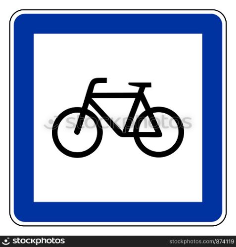 Bicycle and road sign