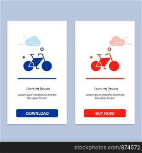 Bicycle, Bike, Cycle, Spring Blue and Red Download and Buy Now web Widget Card Template