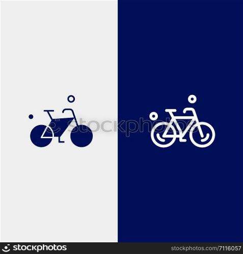 Bicycle, Bike, Cycle, Spring Line and Glyph Solid icon Blue banner Line and Glyph Solid icon Blue banner