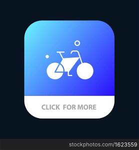 Bicycle, Bike, Cycle, Spring Mobile App Button. Android and IOS Glyph Version