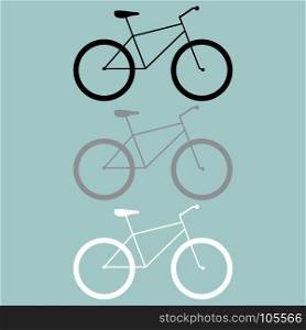 Bicycle black grey white icon.