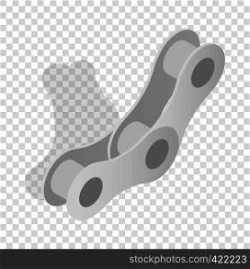 Bicycle chain links isometric icon 3d on a transparent background vector illustration. Bicycle chain links isometric icon