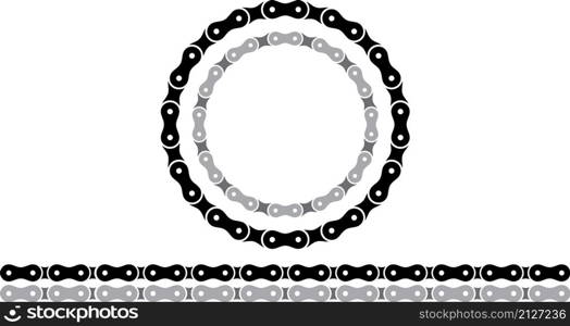 Bicycle chain silhouettes vector