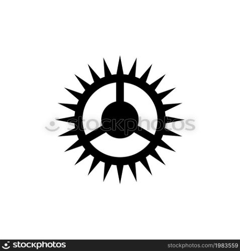 Bicycle Crank, Bike Chainwheel Star. Flat Vector Icon illustration. Simple black symbol on white background. Bicycle Crank, Bike Chainwheel Star sign design template for web and mobile UI element. Bicycle Crank, Bike Chainwheel Star Vector Icon