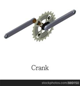 Bicycle crank icon. Isometric illustration of bicycle crank vector icon for web. Bicycle crank icon, isometric 3d style