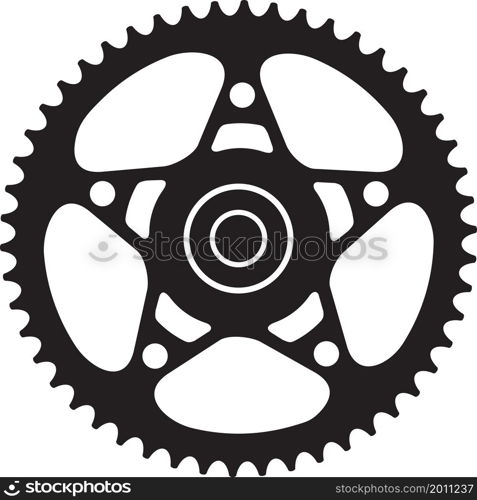 Bicycle gear black and white vector illustration