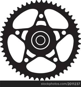 Bicycle gear black and white vector illustration