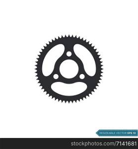 Bicycle Gear Icon Vector Template, Flat Design Engineering Cogwheel Illustration Design