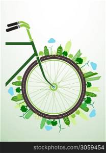 Bicycle Green City concept background ,vector illustration